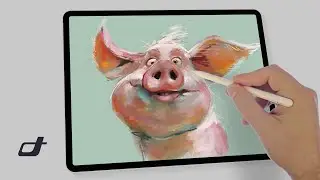 Funny Pig Portrait – Digital Painting Time-lapse