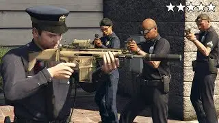 GTA 5 - Police Michael FIVE STAR Cop Battle at the POLICE-STATION! (Police Chase)