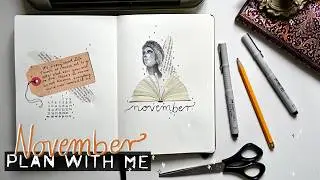 Plan with me for NOVEMBER 2024 • Bullet Journal Set Up • Dark Academia Themed