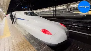 Riding Japan's Shinkansen Bullet Train at Night from Kyoto to Tokyo