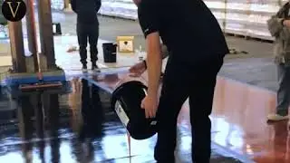 Epoxy Boden Kunstwerk : Schwarz Gold.