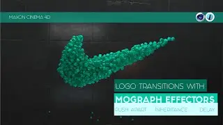 Cinema 4D: How to Create Logo Transition with Mograph Effectors | Push Apart | Inheritance | Delay