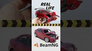 Разбил машинку в реале и сравнил повреждения с BeamNG Drive #shorts