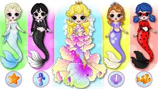 Disney Princess, Ladybug & Wednesday Become The Little Mermaids | 30 DIY Arts & Paper Crafts