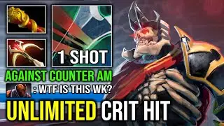 1 HIT MORTAL STRIKE Unlimited Crit 100% Overpower Right Click Wraith King Vs Counter AM Dota 2