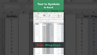 #shorts | Convert Texts & Numbers to Symbols in Excel by changing font type | #youtubeshorts