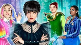 4 Стихии в Школе! Уэнсдей в Реальной Жизни!