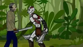 Kratos vs Jason Voorhees - Drawing cartoons 2