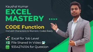 Master the Excel CODE Function | Convert Characters to Numeric Codes Easily