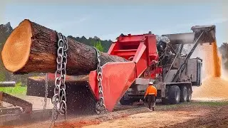 Amazing Dangerous Wood Chipper Machines Working, Powerful Heavy Tree Shredder Machines