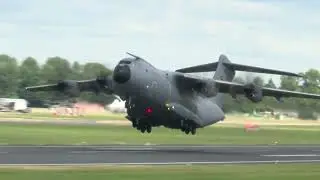 German Air Force - Airbus A400M Atlas LTG 62 In amazing maneuvers at Royal Air Tattoo RIAT 2024.