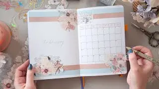 February 2024 Bullet Journal: Pastel Ballerina Theme Set Up | Mystery Journal