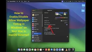 How to Enable/Disable ‘Allow Wallpaper Tinting in Windows on Your Mac in macOS Sonoma?