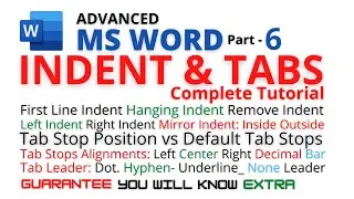 Word: Indents, Tabs & Spacing