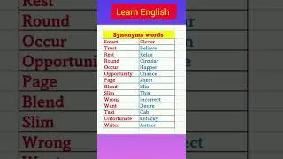 Synonyms words in English 📚✍️🔥|learn English 
