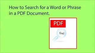 How to Search for a Word or Phrase in a PDF Document