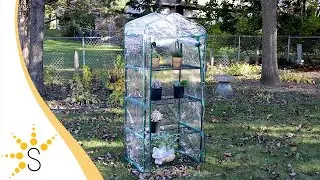 Sunnydaze Portable 4-Tier Mini Greenhouse for Outdoors - Clear-HGH-932