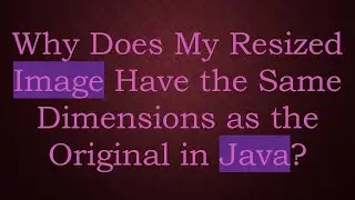 Why Does My Resized Image Have the Same Dimensions as the Original in Java?
