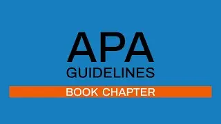 APA Guidelines 7th edition: Book Chapter