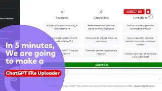 How to Upload files to ChatGPT to do analysis. We are going to create a File Uploader for ChatGPT.