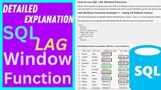 SQL LAG Window Function - Detailed Explanation with Code Examples