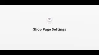 Shop Page Settings