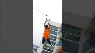 He LET GO of the zipline!