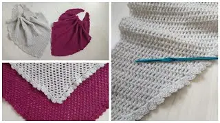 Warm crochet shawl for beginners! Beautiful crochet binding
