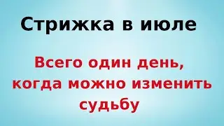 Стрижка в июле - всего один день, способен изменить судьбу.