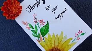 Watercolour Thank you card | 500+ subscribers special | thank you all for your support 🥰