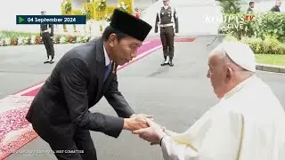 Presiden Joko Widodo Menyambut Kedatangan Paus Fransiskus di Istana Merdeka