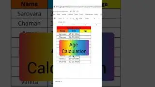 Age Calculation in Excel | 