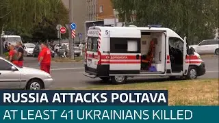 Russian missiles kill at least 50 people after strike in central Ukraine, officials say | ITV News