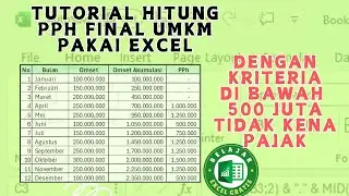 Tutorial Bikin Perhitungan PPh Final UMKM Orang Pribadi Omset dibawah 500 juta tidak kena pajak