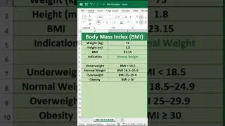 BMI Calculator in Excel 