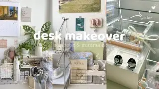 aesthetic desk makeover🎀 pinterest inspired🎁