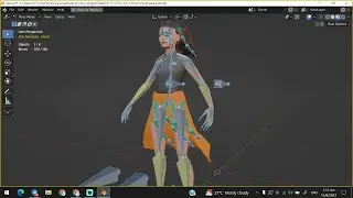 [ NO AUDIO ] Animating a Skirt without cloth sim |  Line art test | Blender 3D