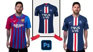 Photoshop Tutorial , Kit Swap ,  Jersey Swap , Lionel Messi With used files