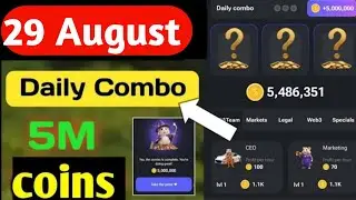 Hamster Kombat daily combo 29 August | daily combo hamster kombat today | Hamster Kombat combo cards