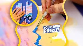 DIY Puzzle with wooden sticks 🎨 #diy #crafts #doityourself #art #drawing #tutorial #painting