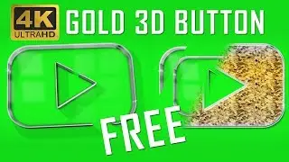 YouTube Gold Play Button 3D Animation - Green Screen Free Download 4K