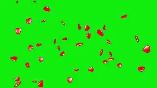 3D Falling Hearts Green Screen | Free Premium Overlay Effects