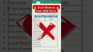 Excel Shortcut Tricks 2025 || Excel Tips And Tricks || Advance Excel Formula And Tricks #viralvideo