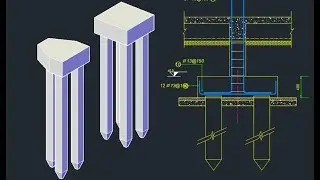 Pile Cap 3D drawing in AutoCAD