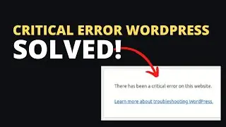 Solved There has been a critical error on this website. in WordPress using hosting cPanel or FTP