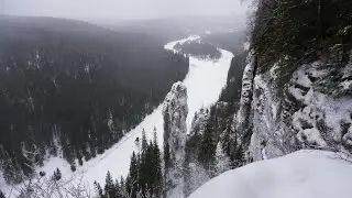 Усьвинские столбы зимой. Заброска на "банане". Пермский край.