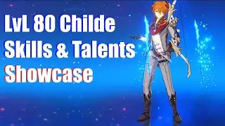 Genshin Impact - LvL 80 Childe Tartaglia Skills & Damage Showcase