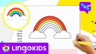 How to draw a RAINBOW 🌈🎨 Drawing for kids | CRAFTS by Lingokids