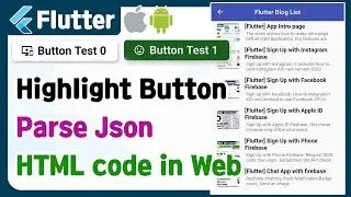 Flutter - Highlight button, Parse Json, HTML code in WebView ( ListView example, tutorial)