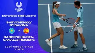 Shevchenko/Rybakina v Carreno Busta/Cavalle-Reimers Extended Highlights | United Cup 2025 Group C